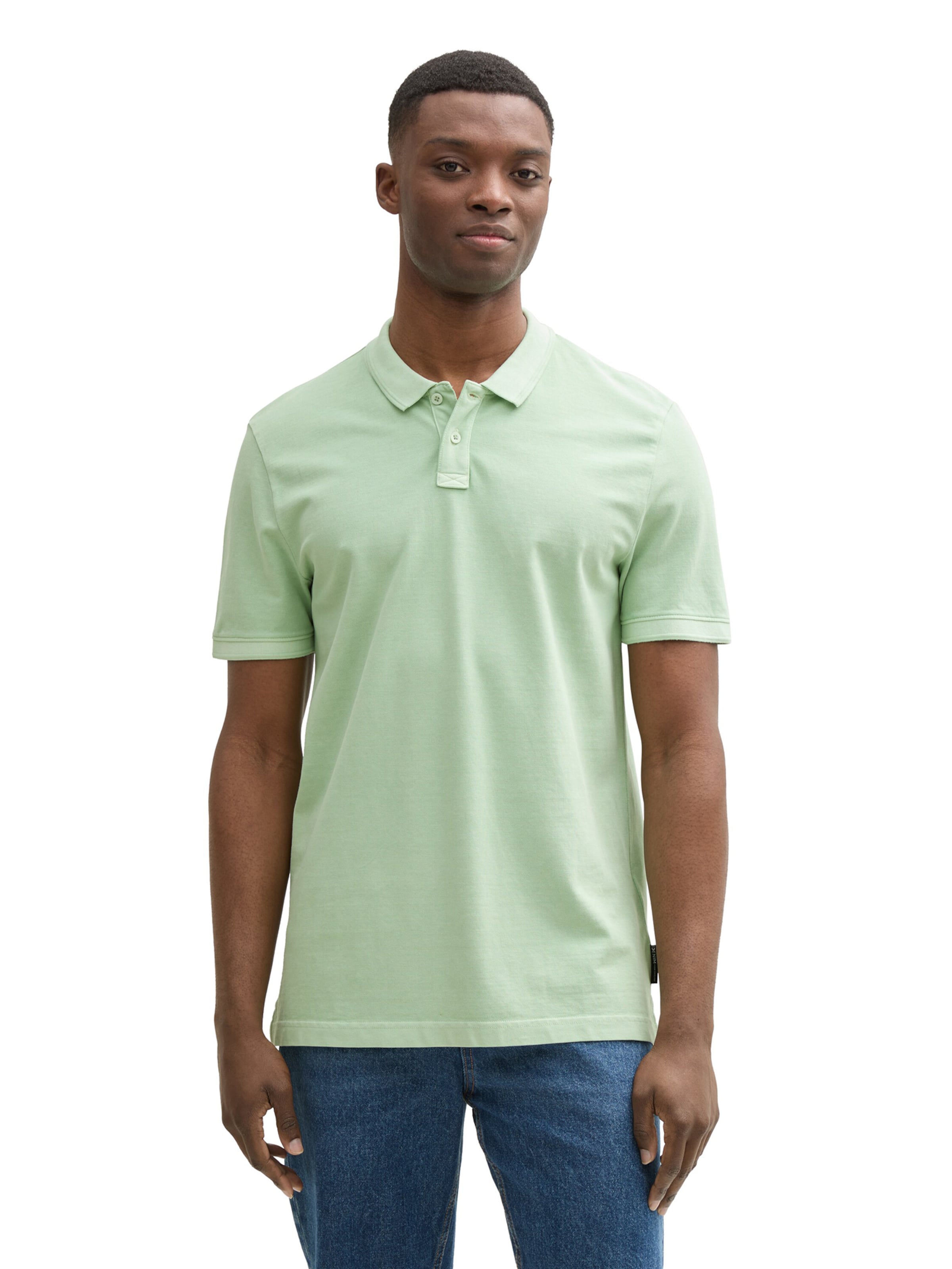 TOM TAILOR DENIM Poloshirt in Grün: Vorderseite
