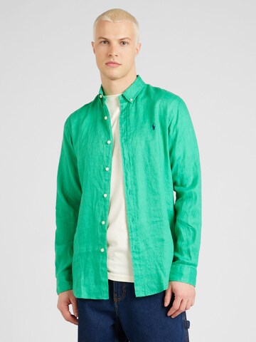 Coupe slim Chemise Polo Ralph Lauren en vert : devant