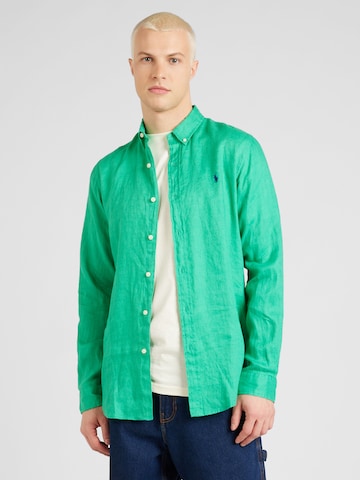 Polo Ralph Lauren Slim fit Πουκάμισο σε πράσινο: μπροστά