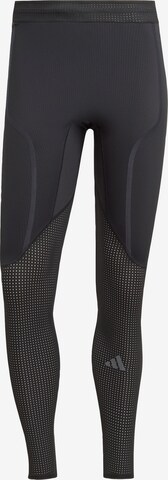 ADIDAS PERFORMANCE Skinny Workout Pants 'Adizero' in Black: front