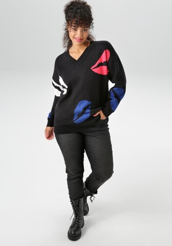 Aniston Pullover in Schwarz