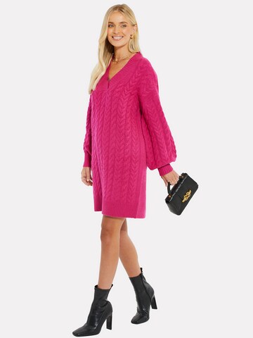 Threadbare Gebreide jurk 'Chalk' in Roze