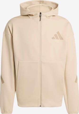 ADIDAS SPORTSWEAR Αθλητική ζακέτα φούτερ 'Z.N.E.' σε μπεζ: μπροστά