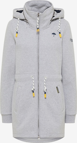 Schmuddelwedda Zip-Up Hoodie in Grey: front