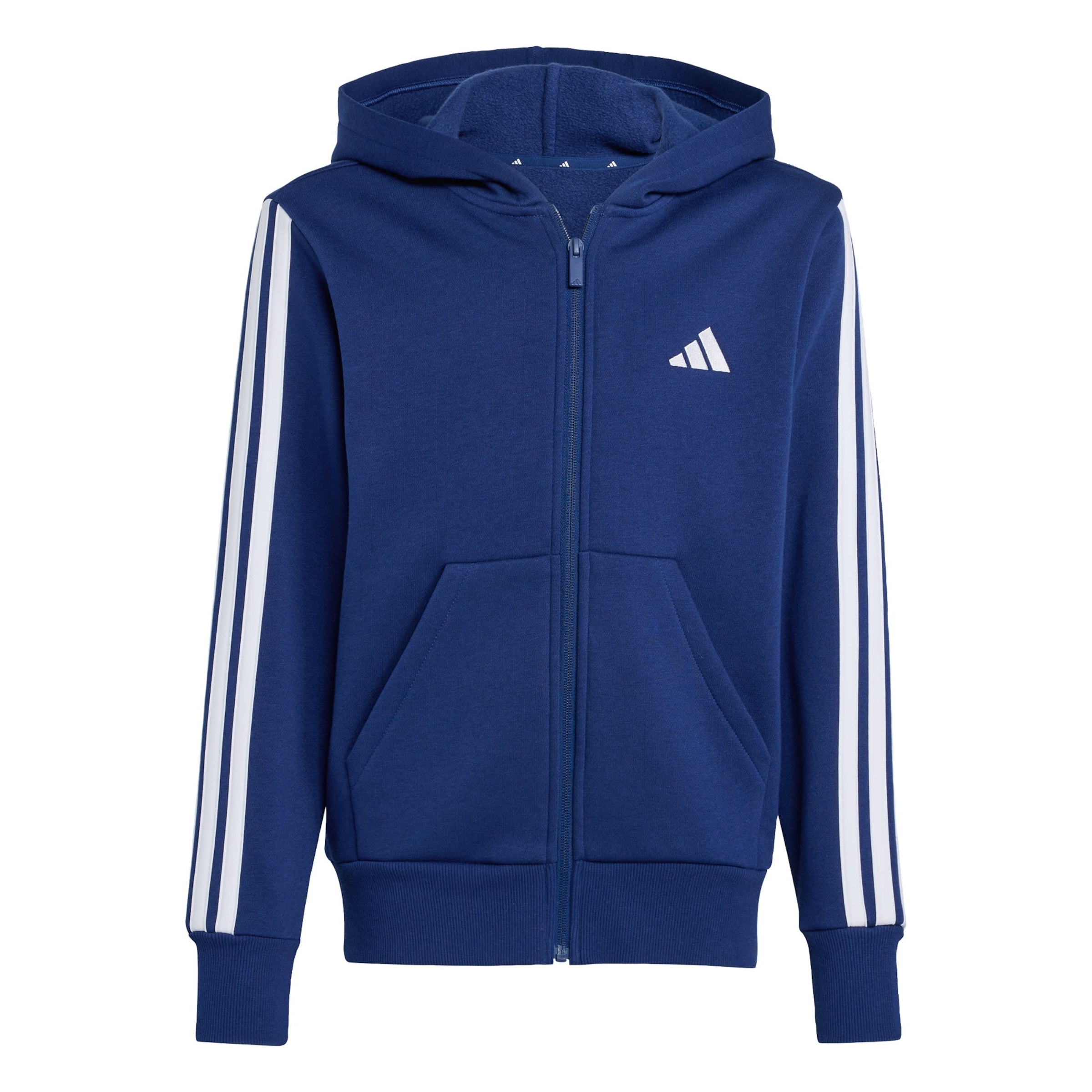 ADIDAS SPORTSWEAR Спортна жилетка с качулка 'Essentials' в синьо: отпред
