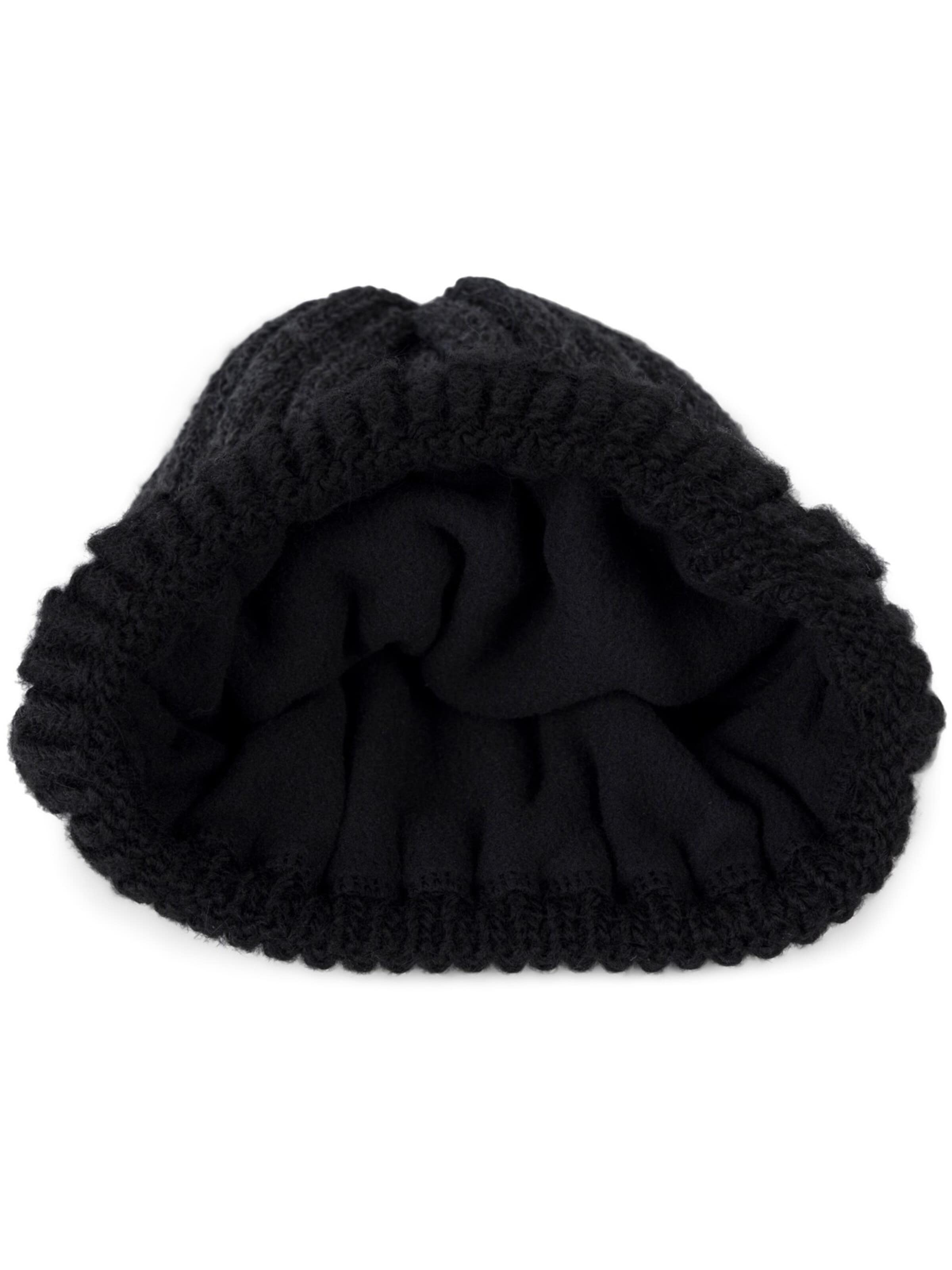 styleBREAKER Beanie 'Strickmütze Farbverlauf mit Thermo-Fleece' in Black