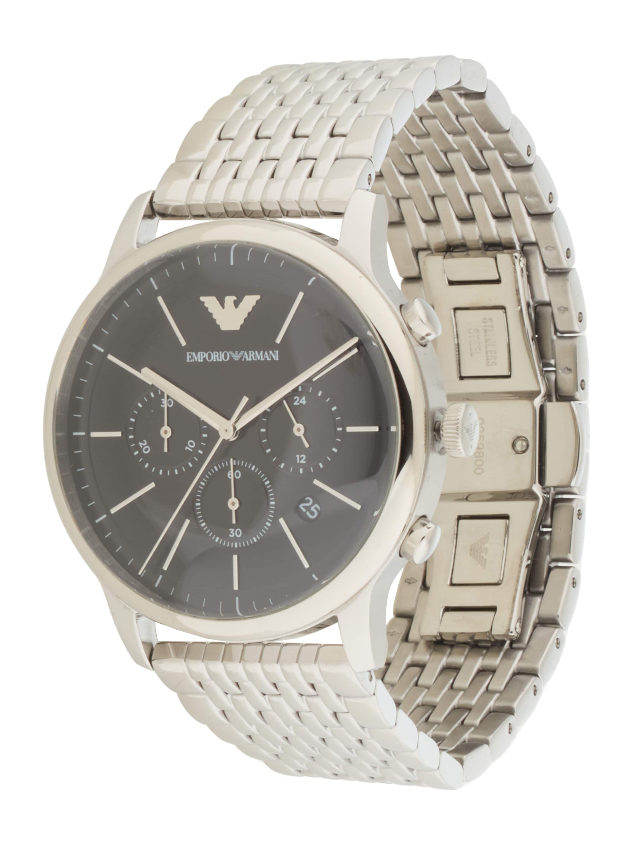 Montre à affichage analogique Emporio Armani en argent : devant