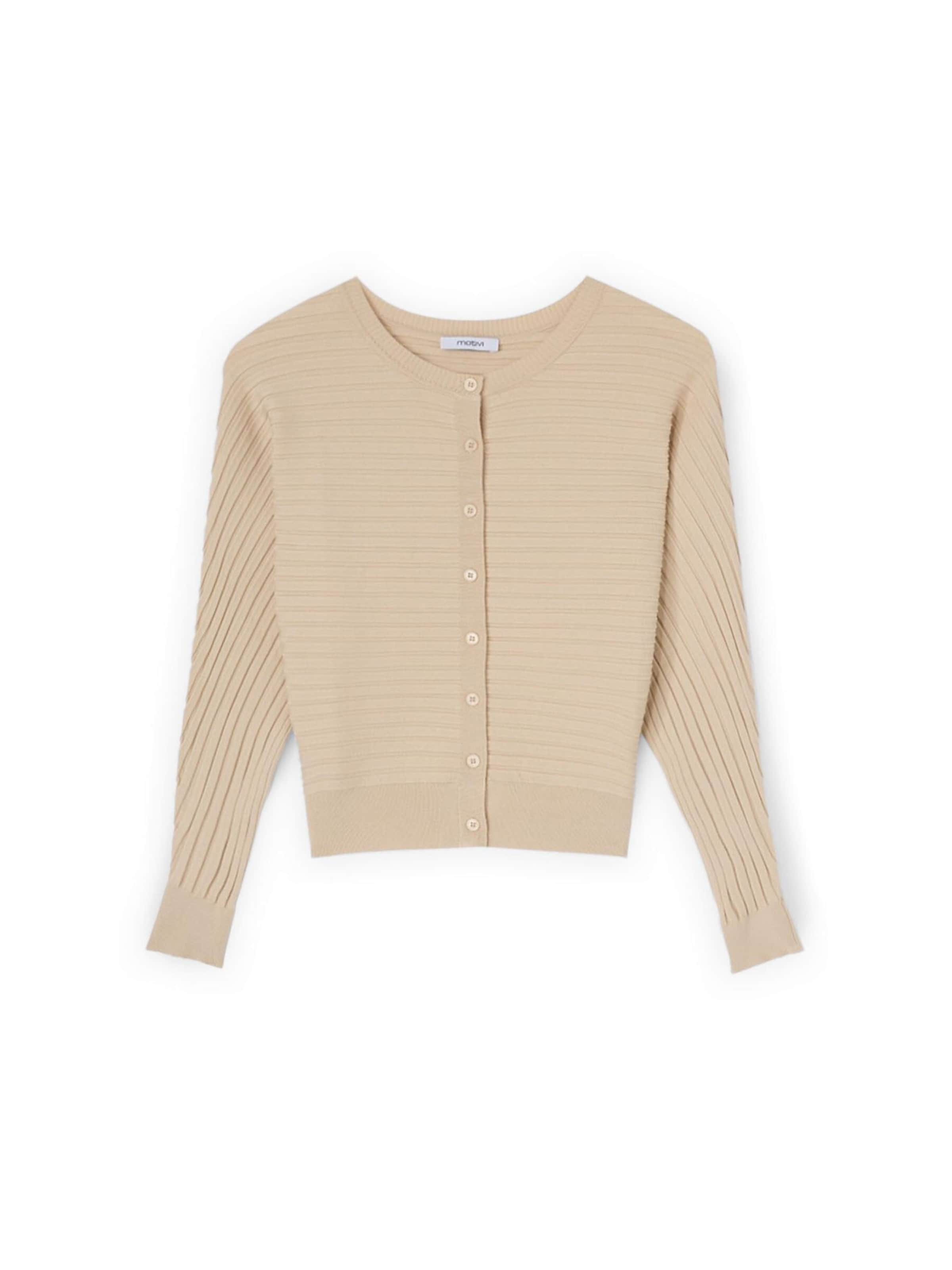 MOTIVI Gebreid vest in Beige: voorkant