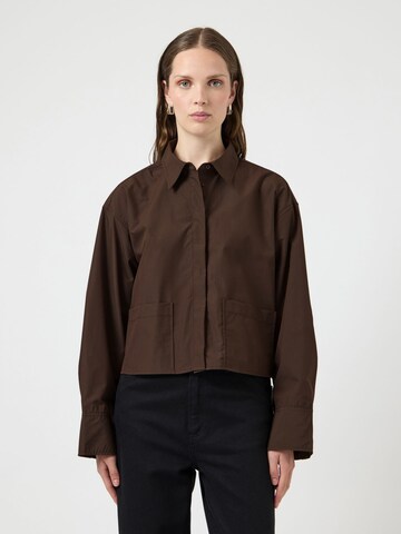 YAS Bluse 'YASRoyalee' i brun: forside