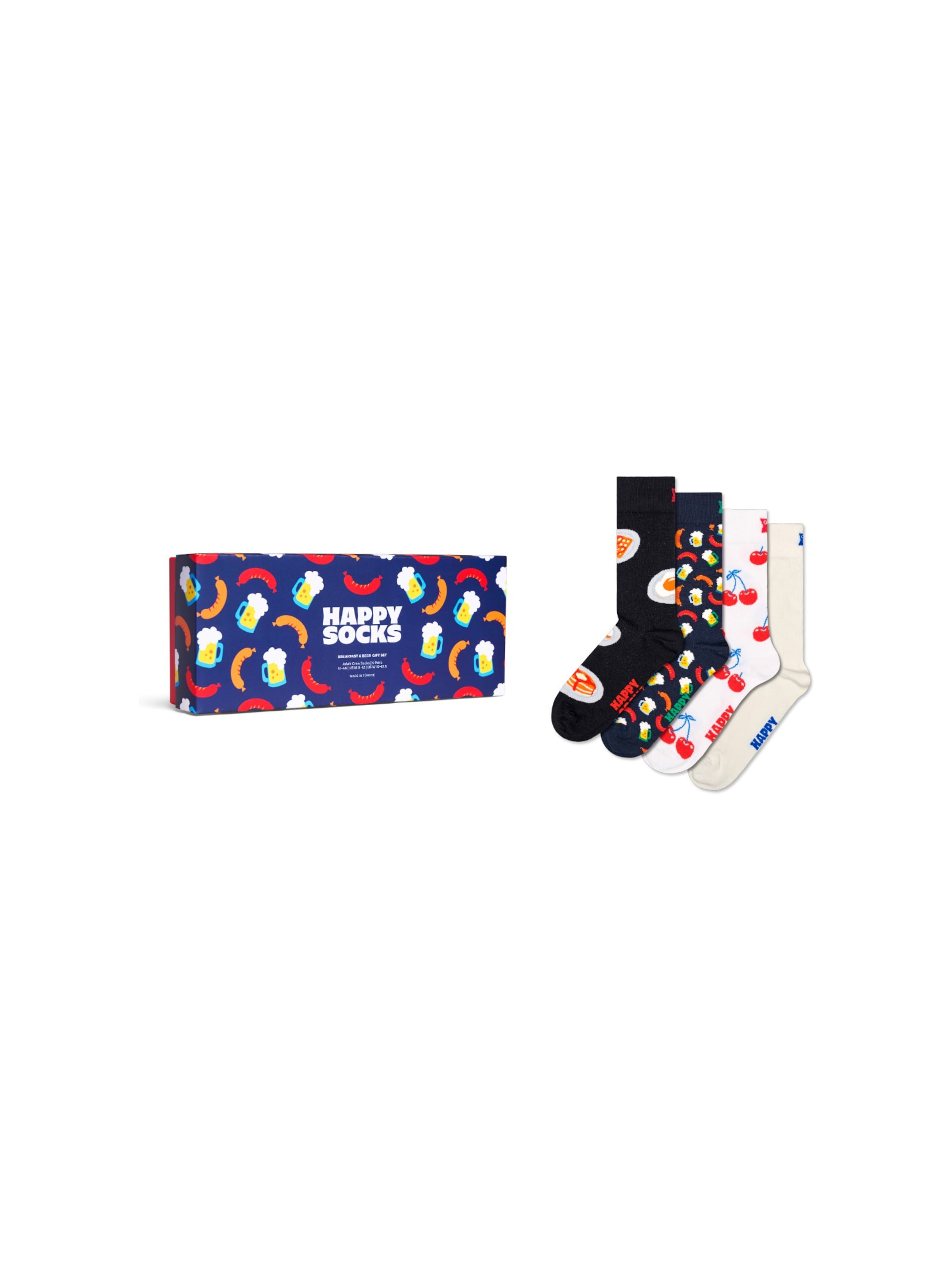 Happy Socks Sokker '4-Pack Food Socks Gift Set' i hvid, Produktvisning