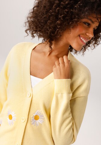 Aniston CASUAL Knit Cardigan in Yellow