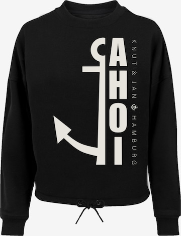 Sweat-shirt 'Ahoi Anker Crop Knut & Jan Hamburg' F4NT4STIC en noir : devant