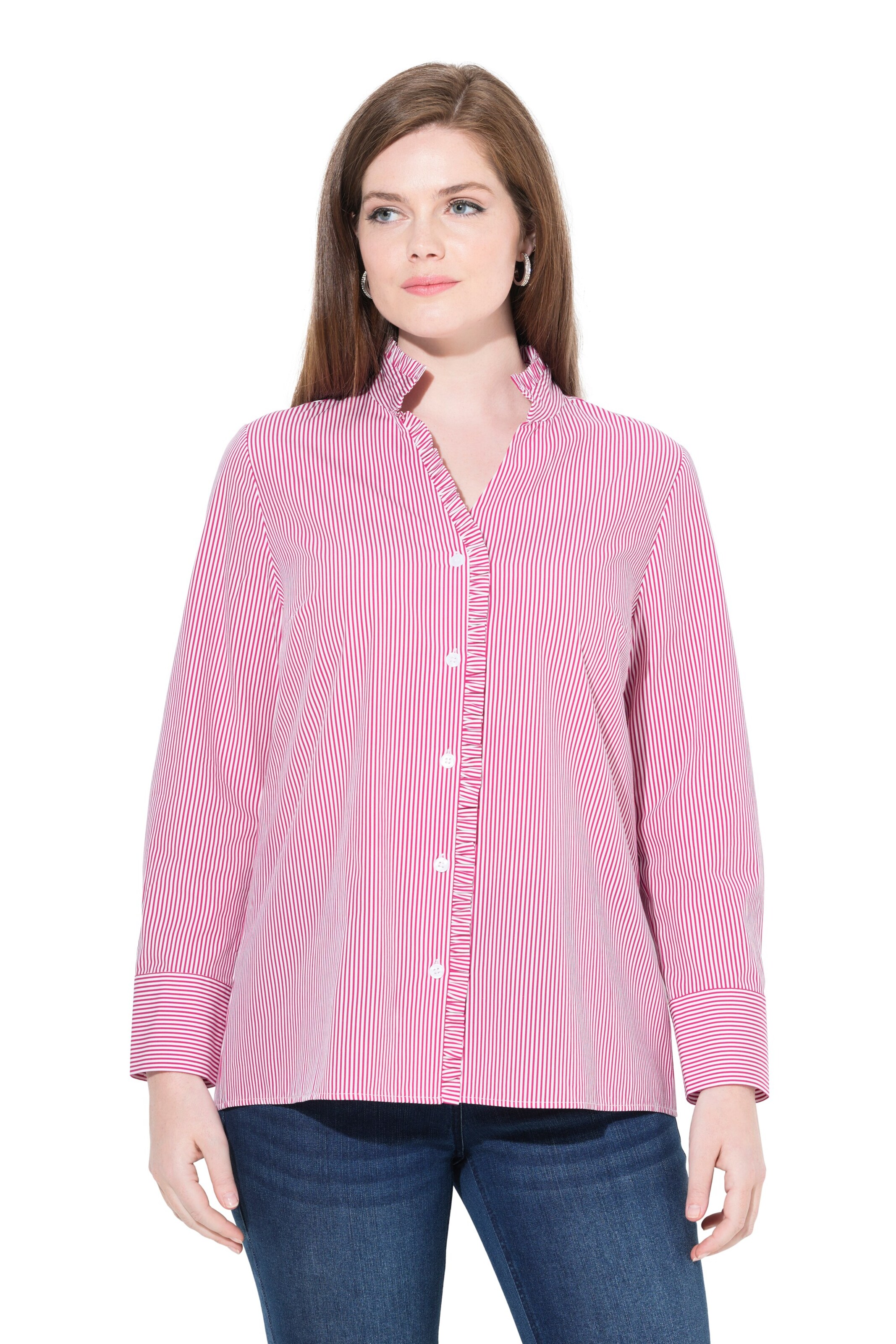Ulla Popken Blouse in Roze: voorkant