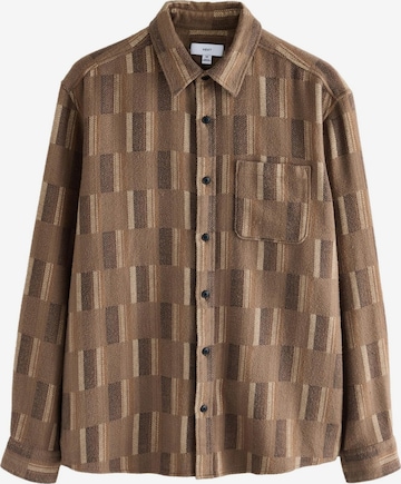 Next Regular fit Button Up Shirt in Brown: front