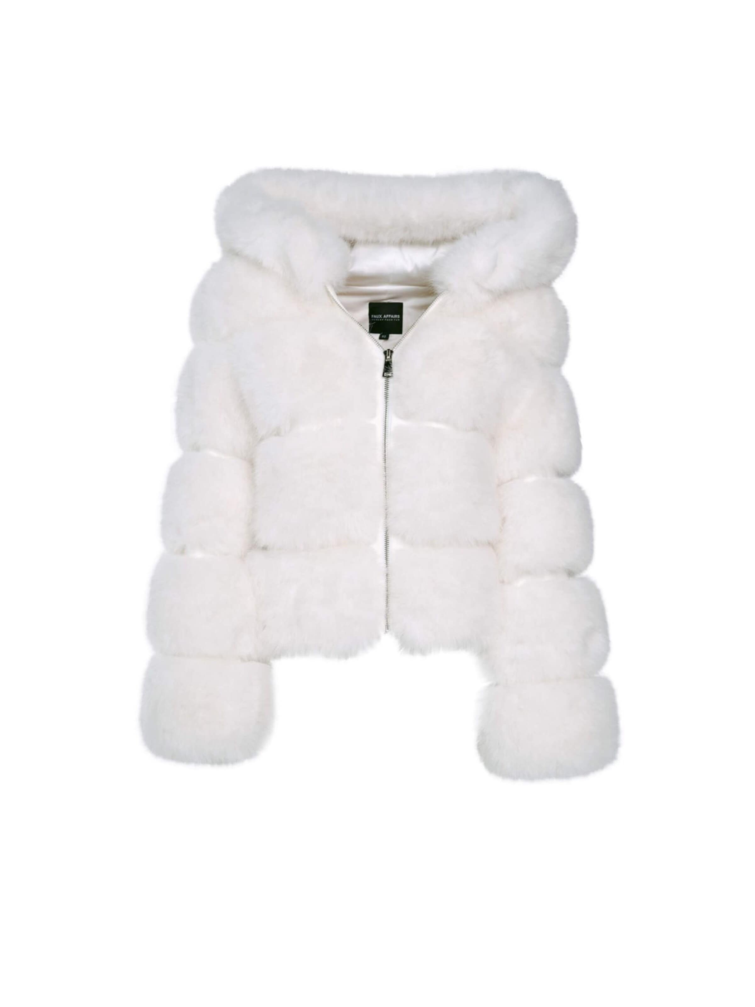 FauxAffairs Winterjacke 'WEISSE FAUX FUR JACKE GIA'‌‌‌‌‌‌‌‌ in Weiß: Vorderseite