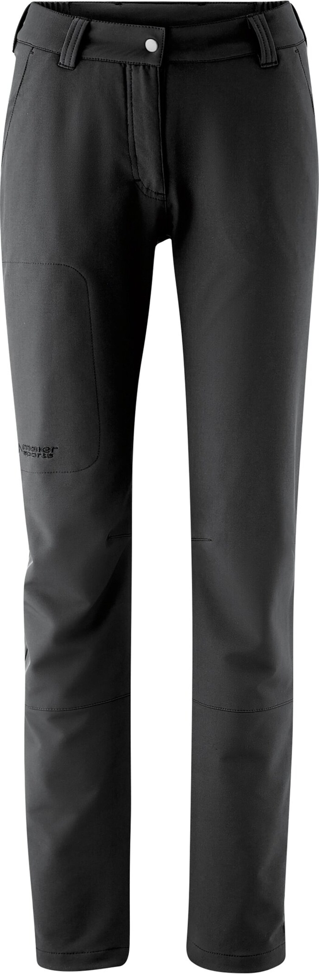 Maier Sports Regular Outdoorhose in Schwarz: Vorderseite