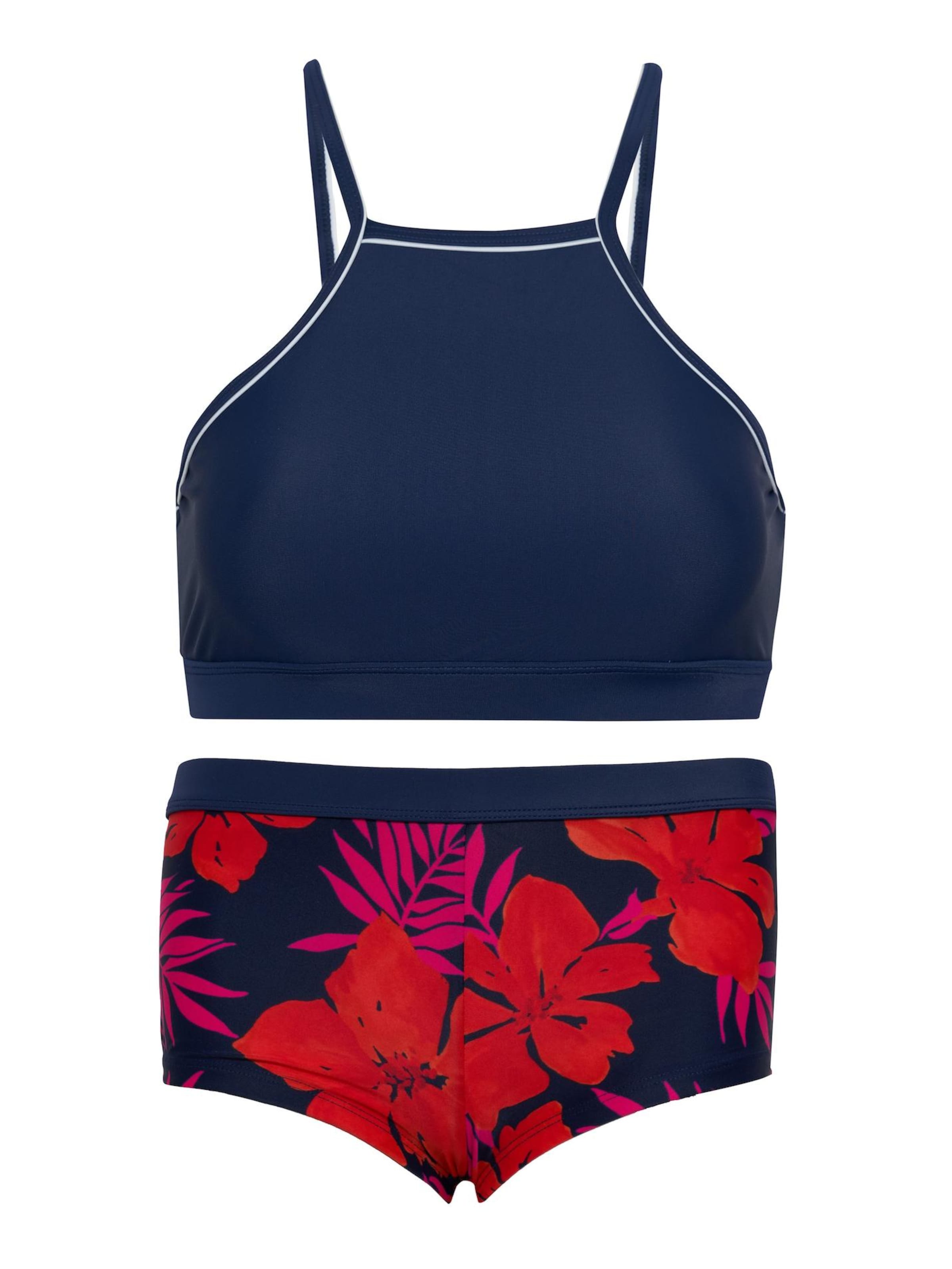 La V Bikini 'Bikini hipster broekje en crop top met racerback' in Blauw: voorkant