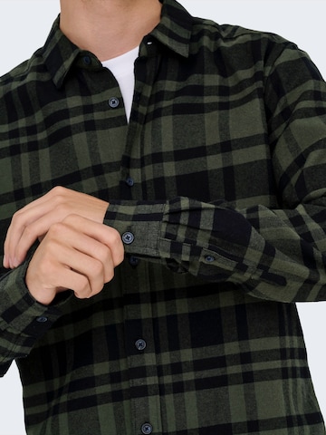Only & Sons Slim Fit Paita 'ONSGUDMUND' värissä vihreä