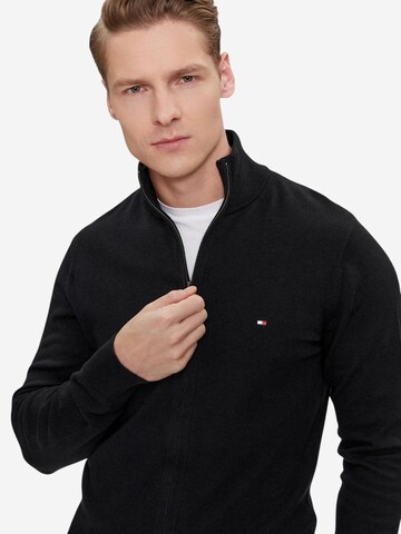 TOMMY HILFIGER Gebreid vest 'PIMA ORG CTN CASHMERE MW0MW28050' in Zwart