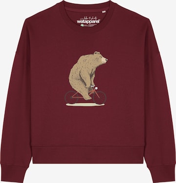 Watapparel Sweatshirt 'Fahrradbär' in Rot: Vorderseite