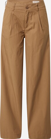 s.Oliver Wide leg Pleat-Front Pants in Brown: front