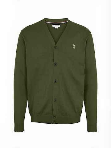 U.S. POLO ASSN. Bluza rozpinana ' UMDolovan ' w kolorze zielony: przód