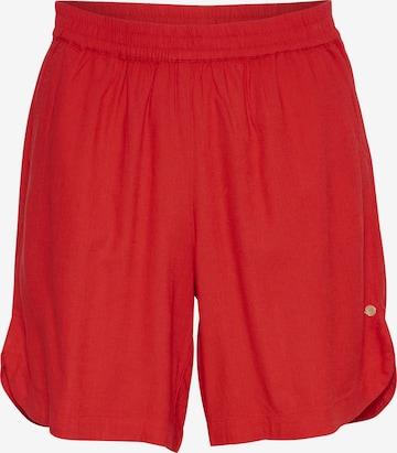 Cream Trousers 'Venta' in Red: front