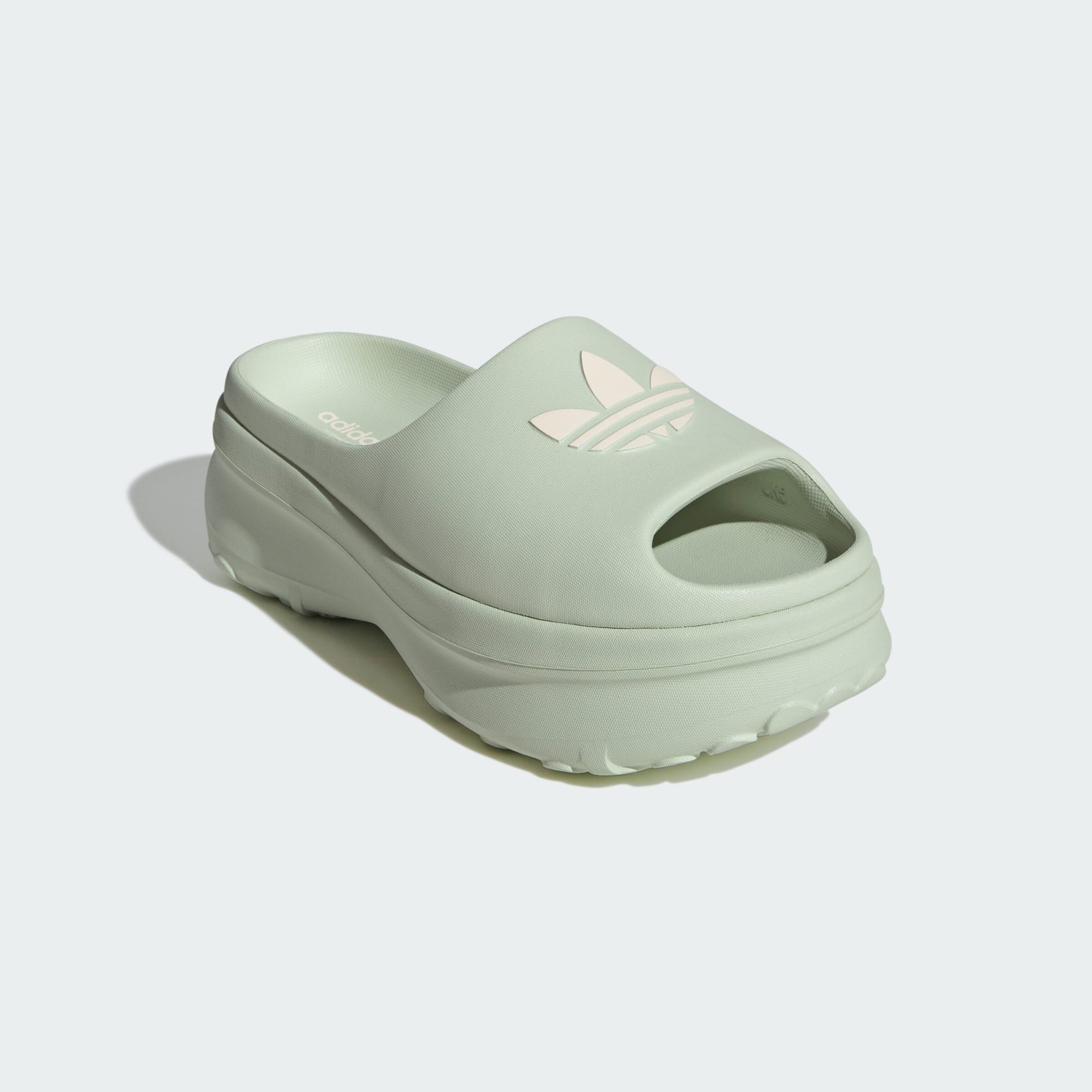 mint green adidas sliders
