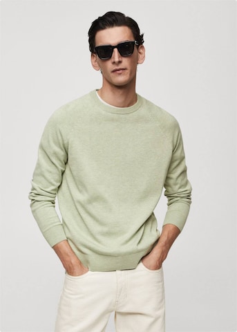 MANGO MAN Pullover 'Ten' i grøn: forside