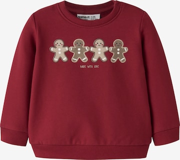 NAME IT Sweatshirt 'NBNRular' i rød: forside