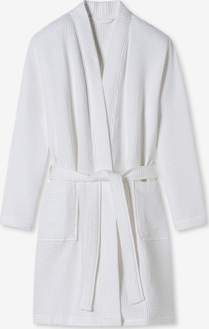SCHIESSER Long Bathrobe 'Waffel Piqué - Organic Cotton' in White: front
