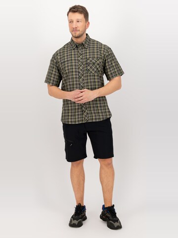 Coupe regular Chemise 'Outdoorhemd Copper Herren Kurzarmhemd kariert große Größen' deproc en vert
