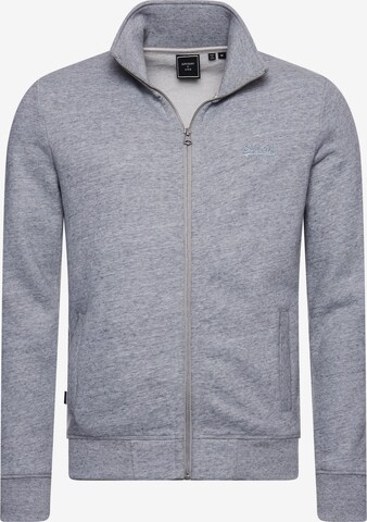 Veste de survêtement Superdry en gris : devant