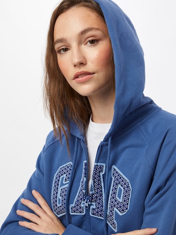 GAP Zip-Up Hoodie 'NOVELTY' in Blue