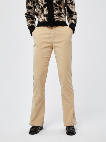 minus Flared Pants 'Malisa' in Beige: front