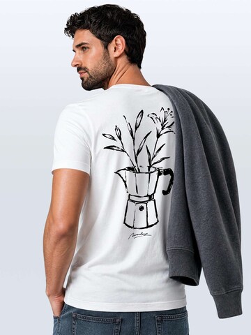 Neverless Shirt 'Mokka Flowers' in White