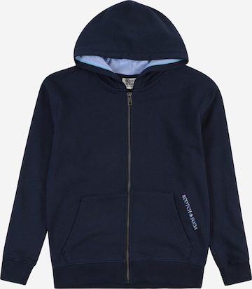 SCOTCH & SODA Zip-Up Hoodie in Blue: front