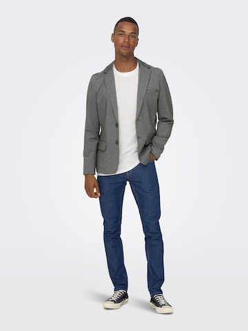 Coupe slim Veste de costume 'MARK' Only & Sons en gris