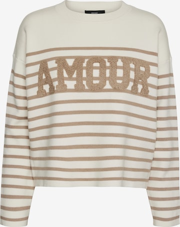 VERO MODA Trui 'Aria Paris' in Beige: voorkant