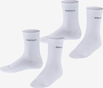 ESPRIT Socks 'Foot Logo 2-Pack' in White: front