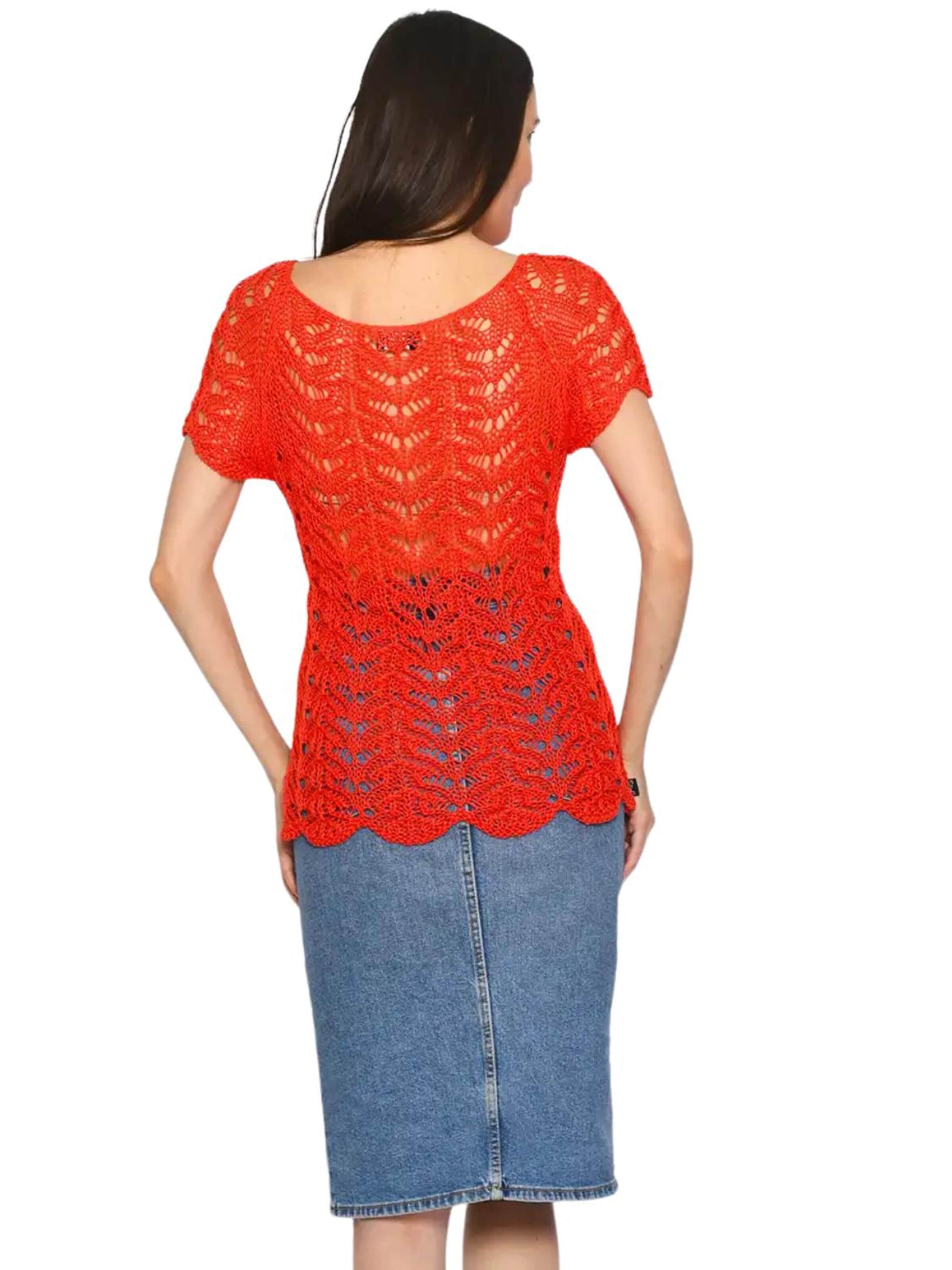 Süel knitwear - Top de punto 'Twin Lace' en rojo