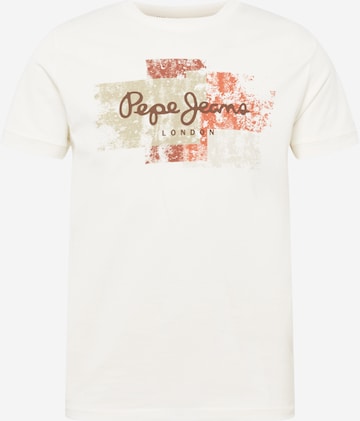 Pepe Jeans - Camisa 'SCOTTY' em branco: frente