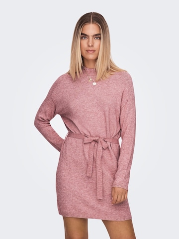 Robes en maille 'Leva' ONLY en rose : devant