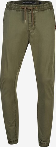 Regular Pantalon 'Fields' INDICODE JEANS en vert : devant