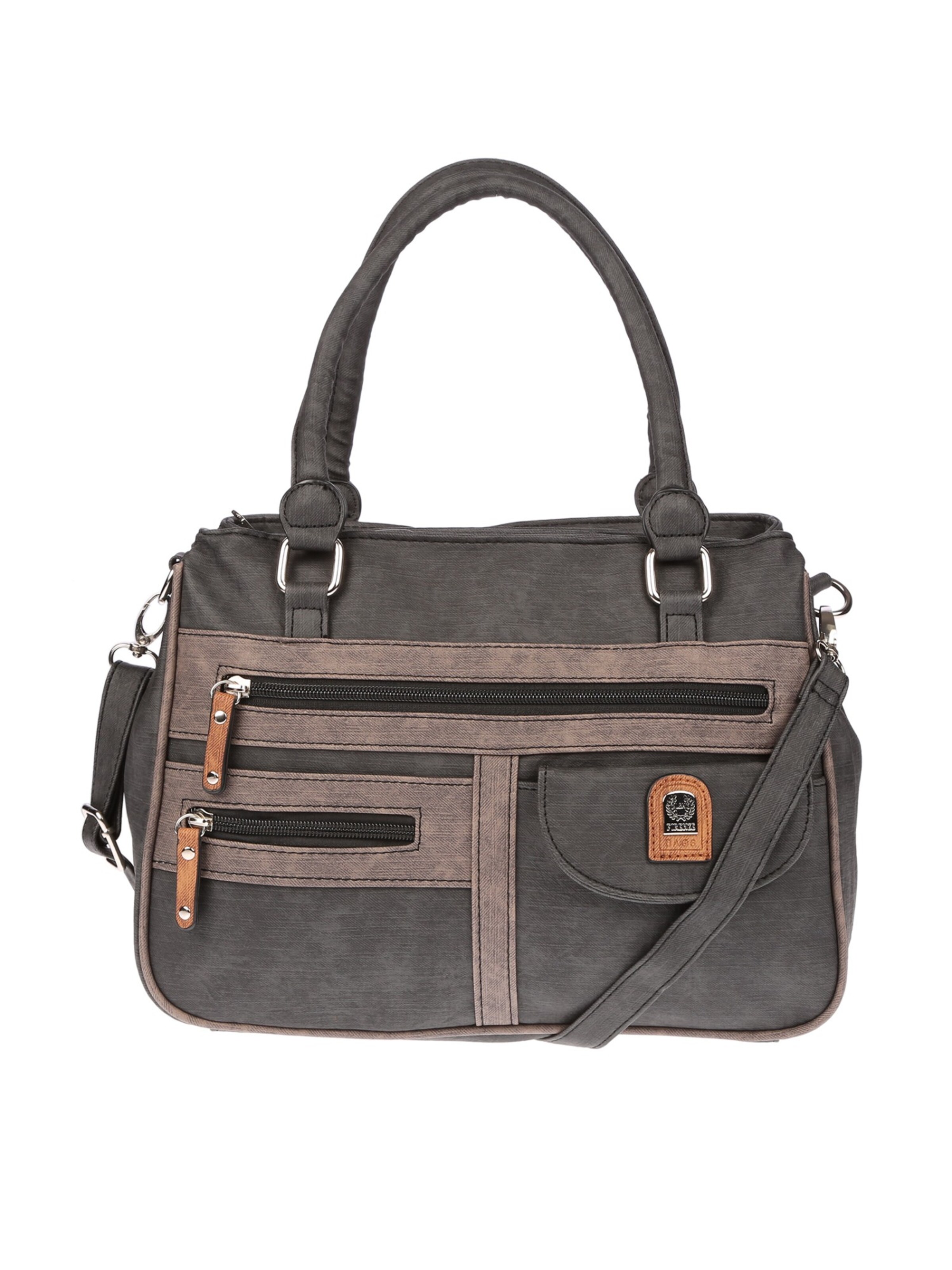 Christian Wippermann Handbag 'Große Damen Tasche Umhängetasche Schultertasche' in Grey: front