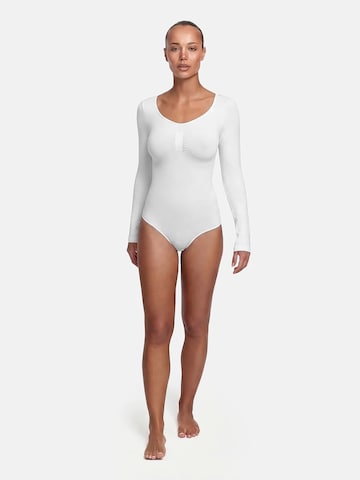 cfab Shapingbody 'Bodysuit Sculpting Shapewear Longsleeve mit Slip' i vit