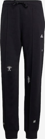ADIDAS SPORTSWEAR Tapered Sports trousers 'Healing Crystals Inspired Graphics' in Black: front
