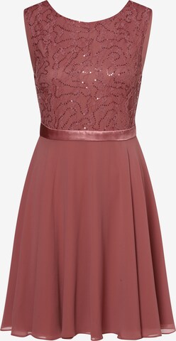 Robe de cocktail Marie Lund en rose : devant