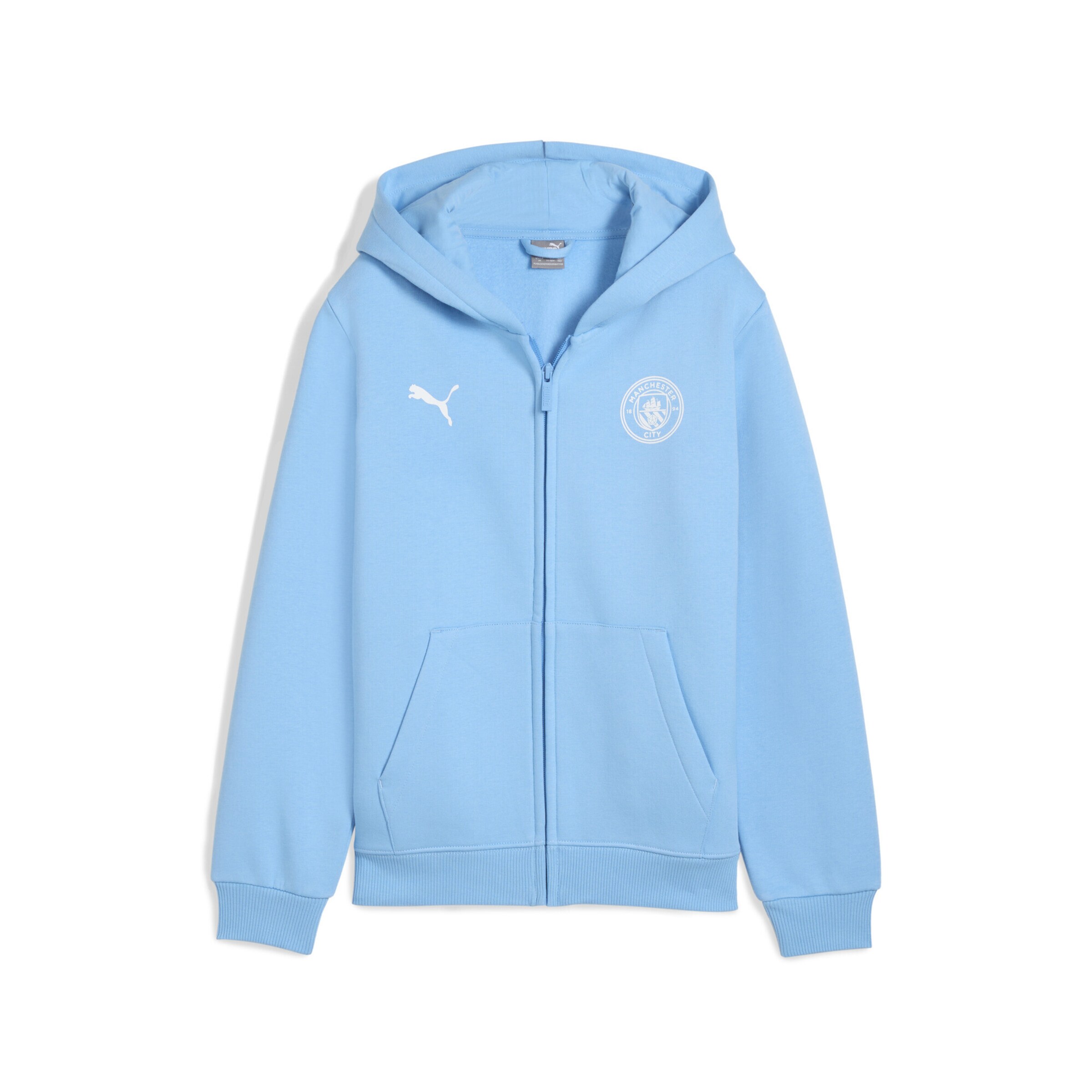 PUMA Sportsweatjacke 'Manchester City FtblEssentials' in Blau: Vorderseite