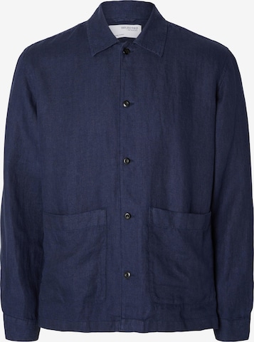 SELECTED HOMME Comfort fit Button Up Shirt 'JAN' in Blue: front